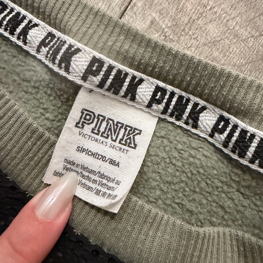 PINK Victoria's Secret Olive Green Sweatshirt - Picture 5 of 5